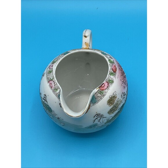 Vintage Japanese Geisha In Boat Porcelain Hand Painted Creamer Made in Japan - Picture 5 of 12